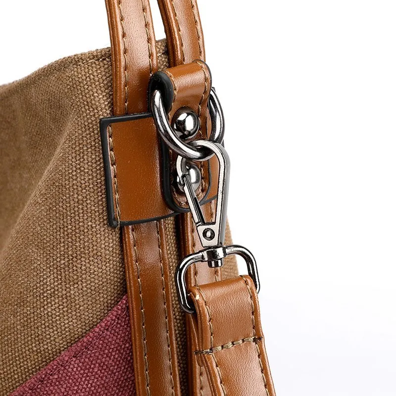 Canvas Patch Shoulder Bag