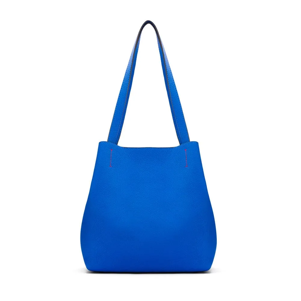 Emma 2 in 1 Leather Tote Bag - Cobalt