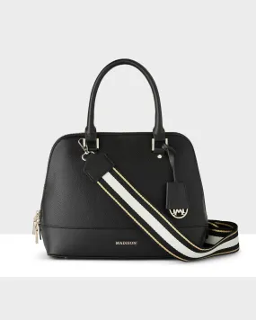 Grace Medium Dome Satchel Bag   Metallic Stripe Bag Strap
