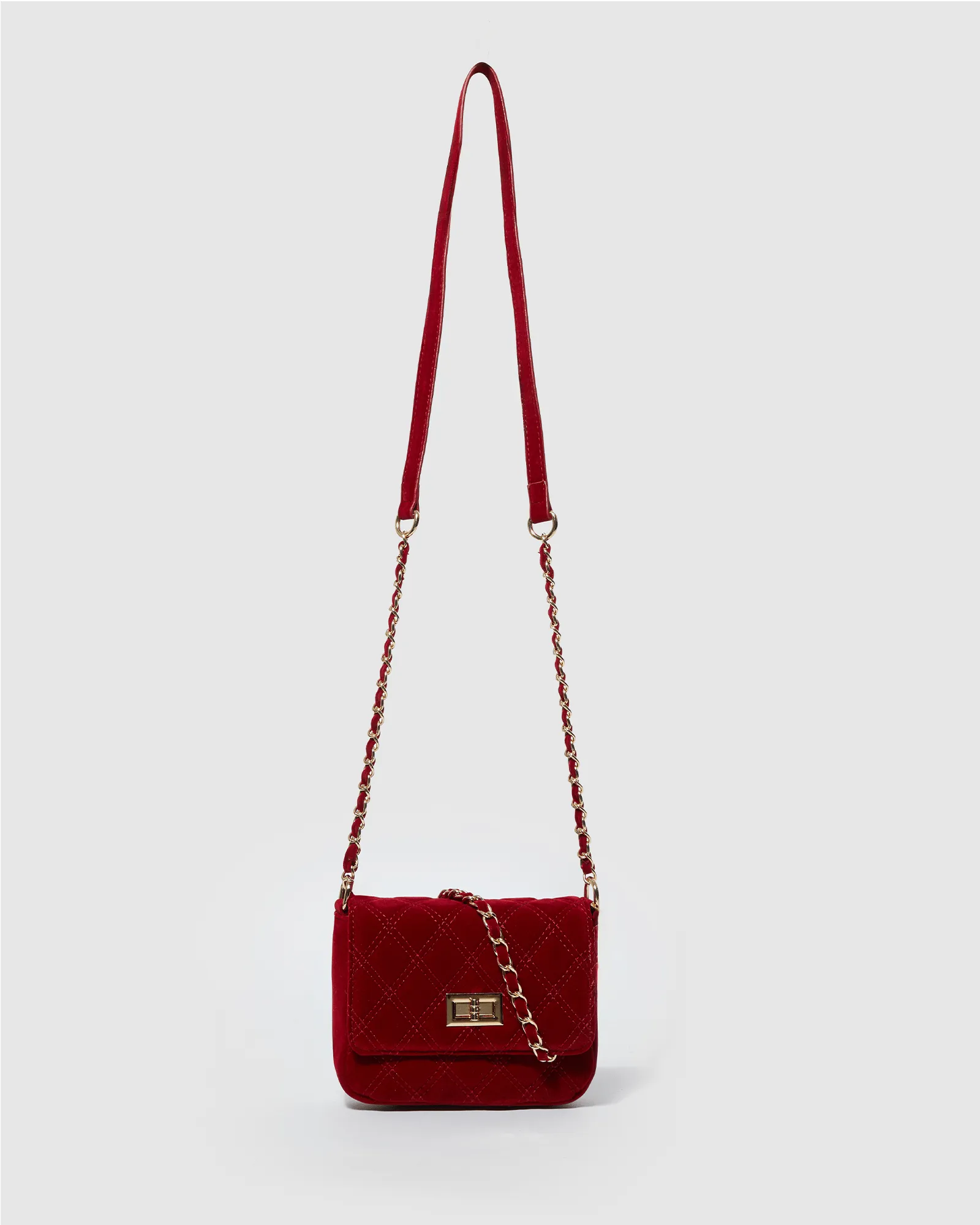 Red Maria Jose Lock Crossbody Bag