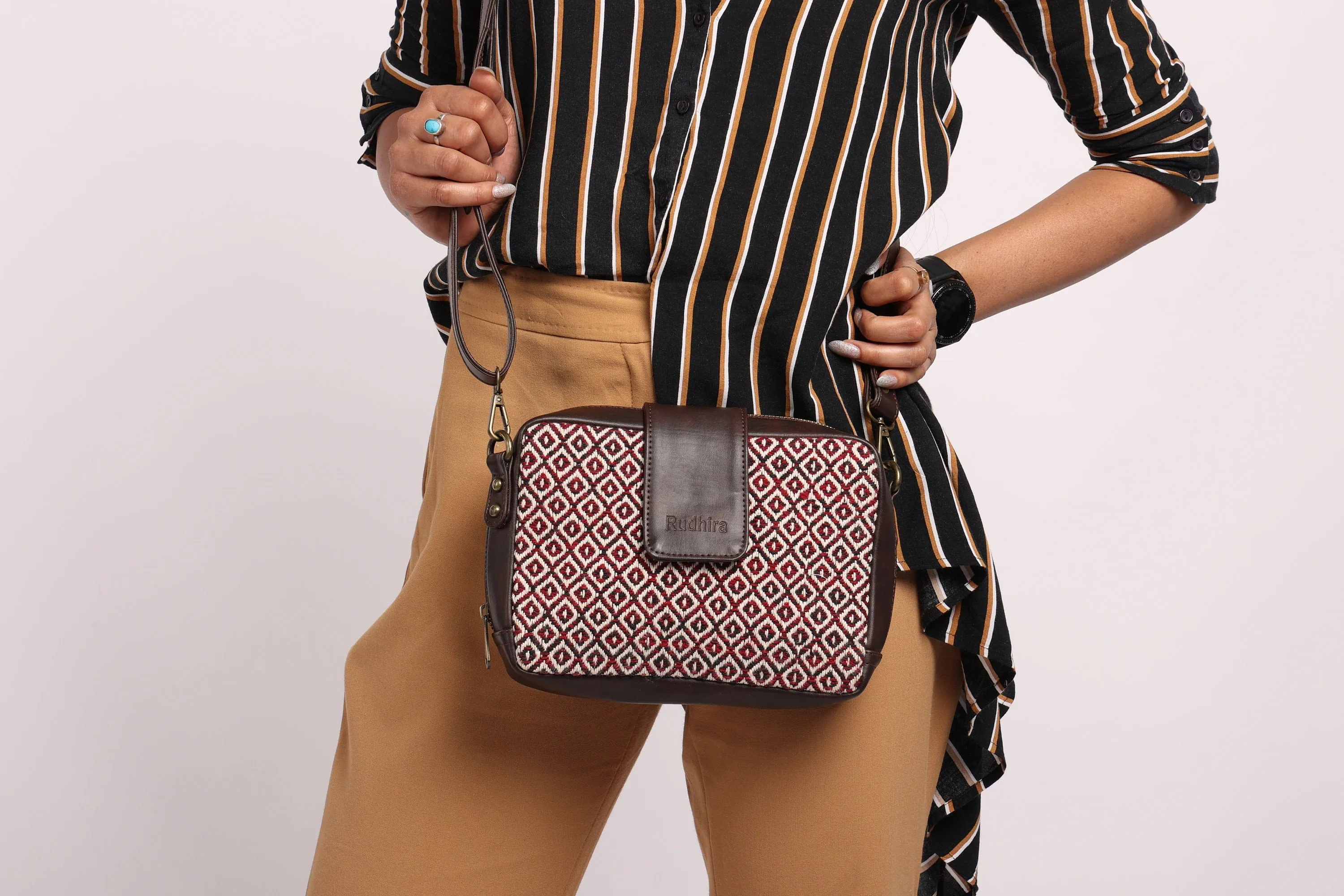 Rudhira Rhombus print Cross body / Sling bag