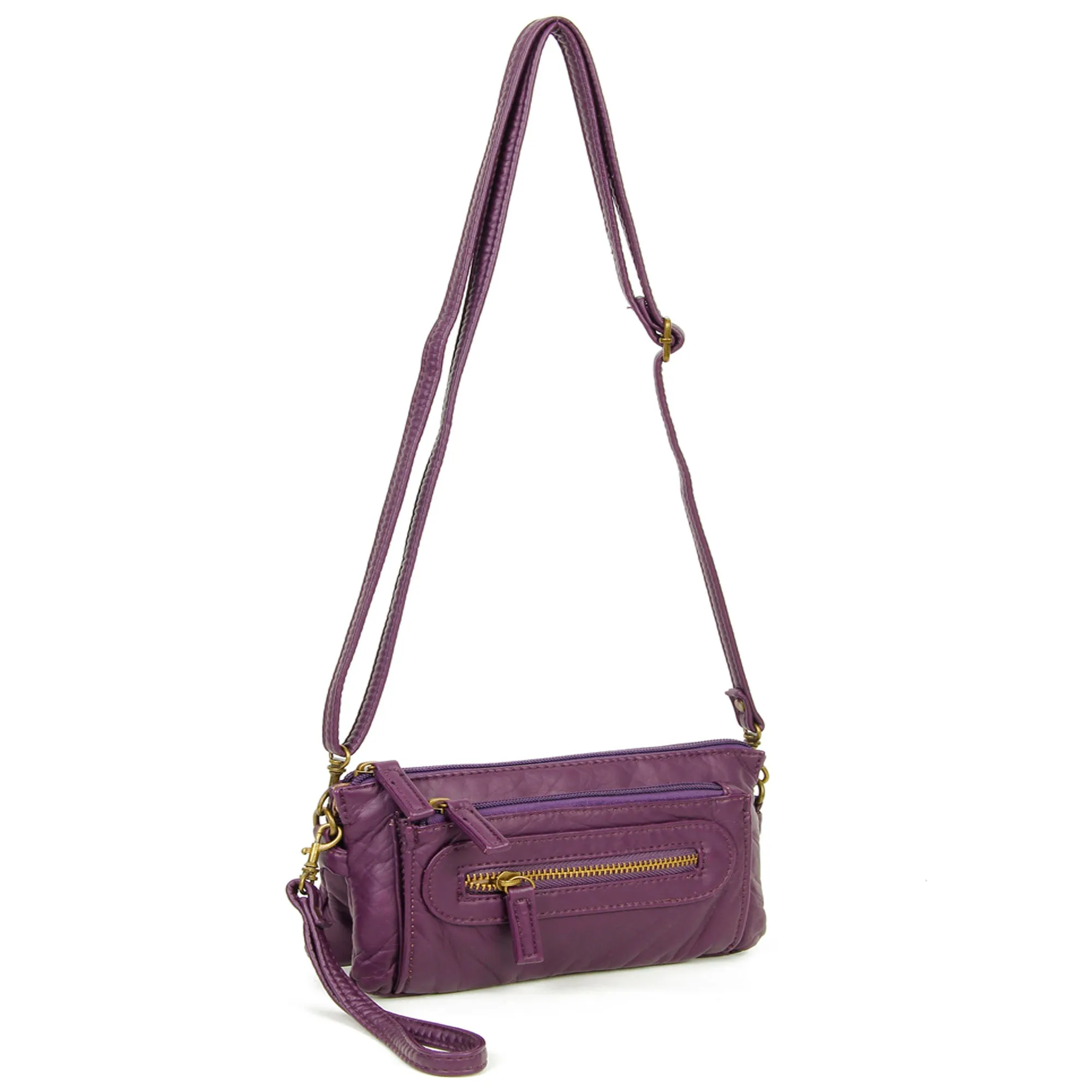 The Anita Three Way Crossbody Wristlet - Purple