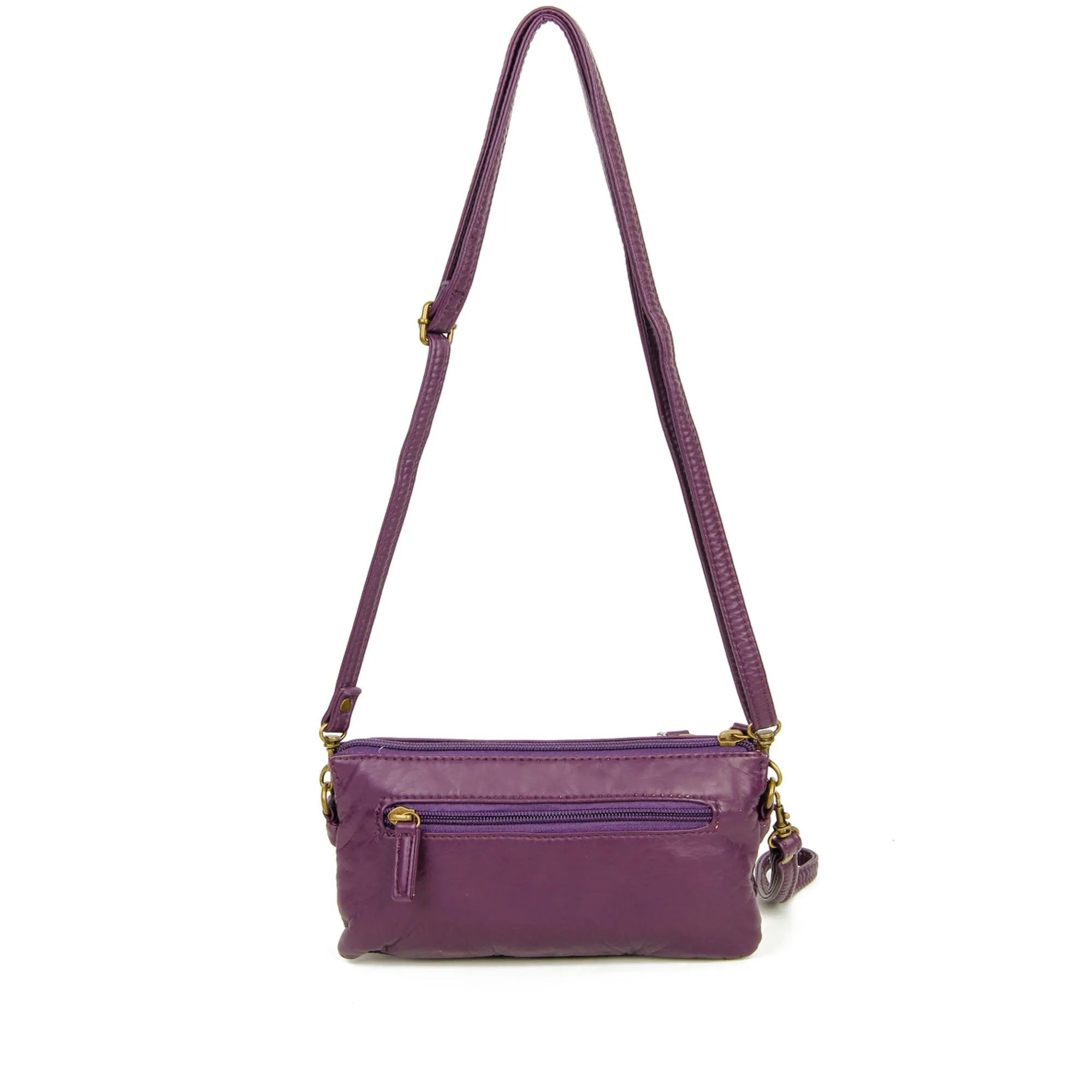 The Anita Three Way Crossbody Wristlet - Purple